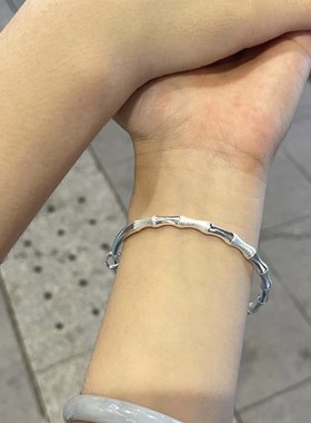 锦航简约竹节ins小众设计手镯情侣男女镯子七夕姐妹节日礼物手链