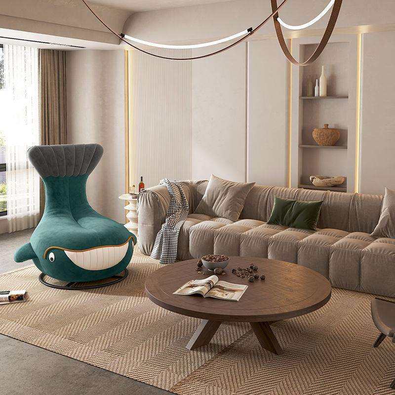 轻奢旋转鲨鱼沙发客厅家用阳台躺椅创意简约网红单人沙发懒人休闲,淘宝优惠券,粉丝福利购,淘宝优惠卷