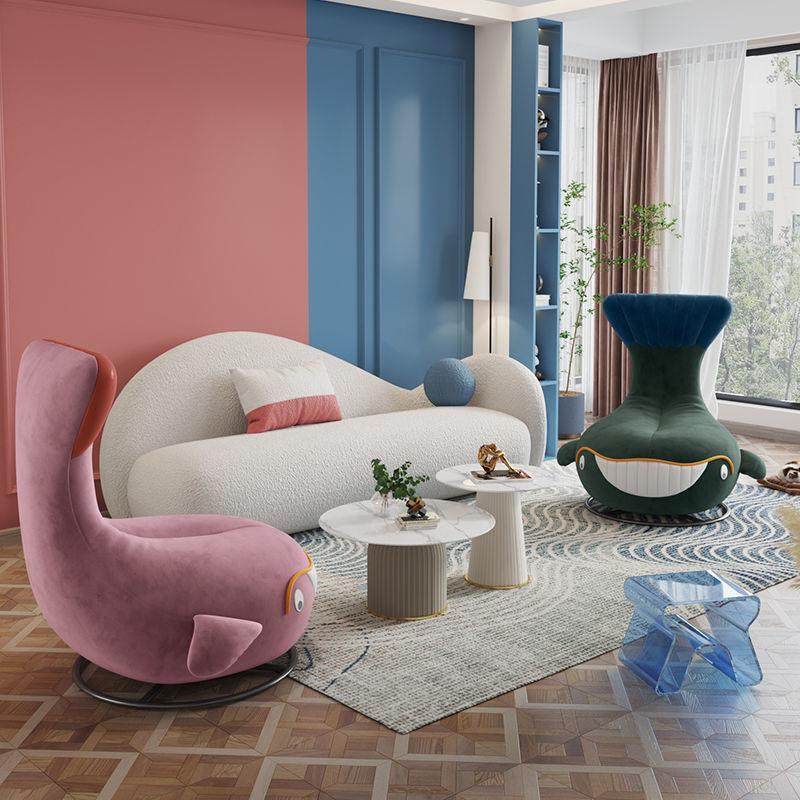轻奢旋转鲨鱼沙发客厅家用阳台躺椅创意简约网红单人沙发懒人休闲,淘宝优惠券,粉丝福利购,淘宝优惠卷
