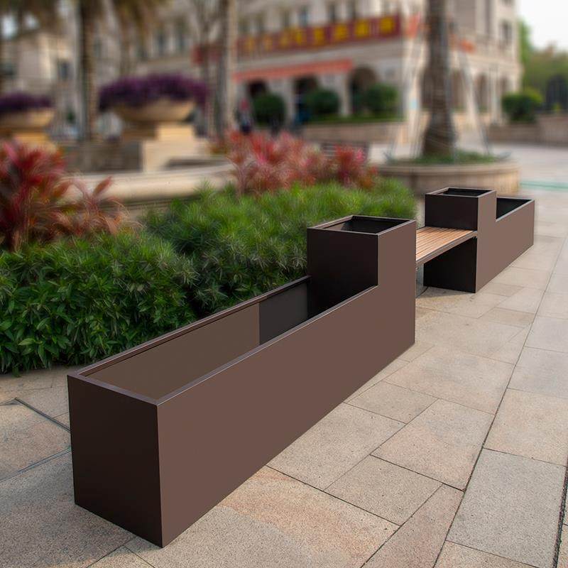 户外镀锌板坐凳花箱组合市政公园铁艺简约休息椅子花盆不锈钢花坛,淘宝优惠券,粉丝福利购,淘宝优惠卷