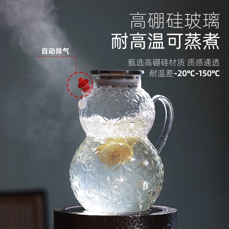 T4kzi German f glass wine bottle empty bottle sealed high-grade high borosilicate gourd wine bottle sub-packaging wine storage container