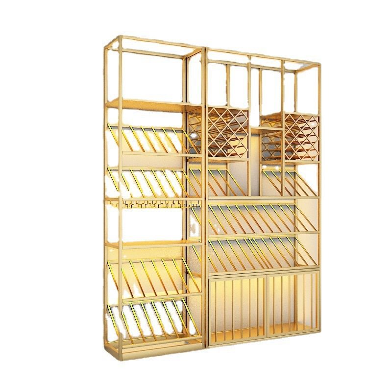 商用铁艺落地式多层红酒柜酒庄靠墙收纳展示架葡萄酒架斜放架轻奢,淘宝优惠券,粉丝福利购,淘宝优惠卷