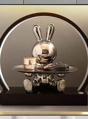 轻奢玄关太e空兔钥匙收纳摆件挂架客厅桌面家居装饰品创意乔迁礼