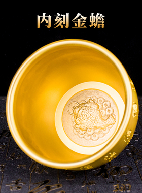 黄铜米缸百福铜缸纯铜聚宝v盆摆件招财大号存钱罐居家客厅店铺装