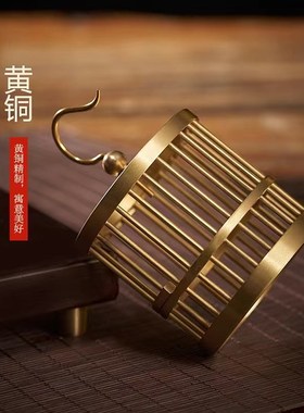 黄铜蝈蝈笼子大号k蛐蛐蟋蟀笼子鸟笼装饰摆件鸣虫精品蝈蝈笼工艺