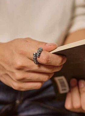 环戒指男神话个性食指25齐天大圣金箍棒银银女士黑款复古S9悟空泰