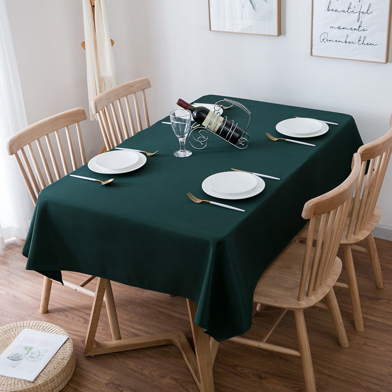 白色纯色桌布布艺酒店西餐婚庆会议宴会圆桌欧式拍照背景餐厅桌布 - 图3