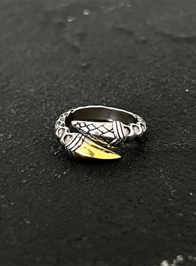 欧美复古龙爪戒指男高级感v个性霸气指环嘻哈潮人食指戒单身尾戒