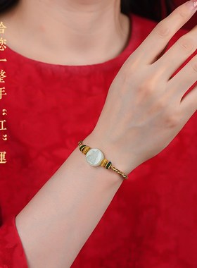 2025年蛇年本命年太岁红绳手链女D蛇绳和田玉属蛇手绳男圣诞节礼