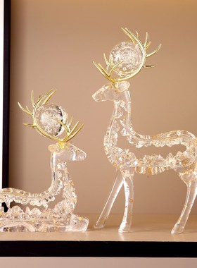 创意高档鹿摆件家居饰品客厅酒柜A电视柜桌面装饰品搬新家新居礼