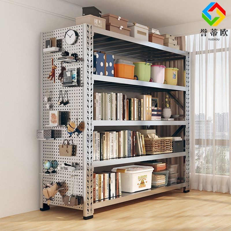 304 stainless steel storage shelves warehouse multi-layer thickened storage racks commercial basement cold storage Y hole plate shelves