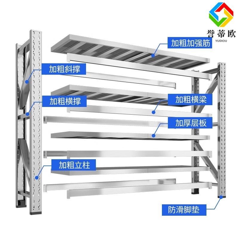 304 stainless steel storage shelves warehouse multi-layer thickened storage racks commercial basement cold storage Y hole plate shelves