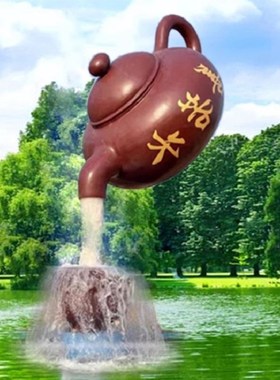 玻璃钢天壶户外玻璃钢悬壶模型雕塑玻璃钢工艺品大型悬空流水天壶