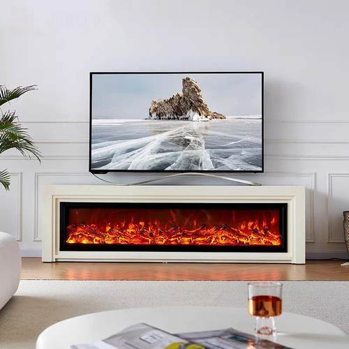 1.6/法3582米式壁炉电视暖柜简约家用装饰柜别墅仿真火焰实木取壁 - 图2