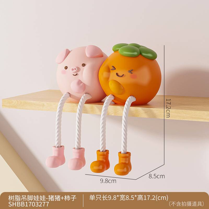 可爱吊脚娃娃摆件书桌洞洞板置物架女孩儿童房间改造小物件装饰品 - 图3