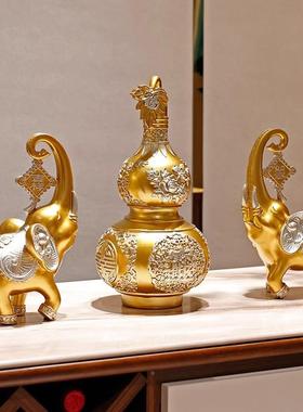 欧式创意葫芦大象件摆客酒8030柜办公柜高挡书家厅居装制品树脂工