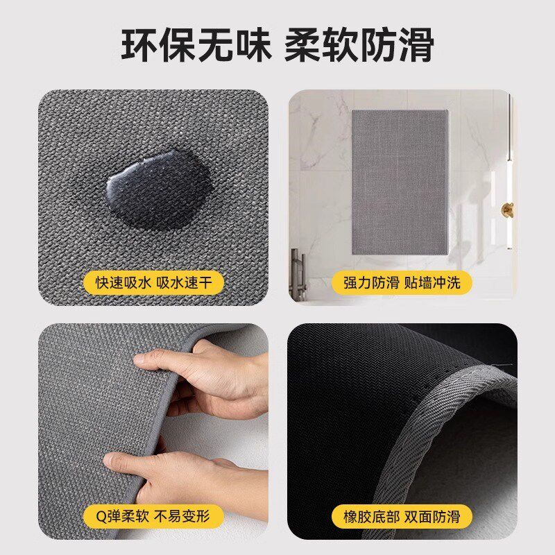 Kitchen non-slip and oil-proof floor mat j2024 new wipeable and washable stain-resistant absorbent mat carpet woven pattern household feet