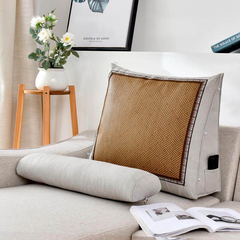 Summer cool sofa cushion bedside large back cushion summer bay window waist backrest pillow tatami bed neck pillow