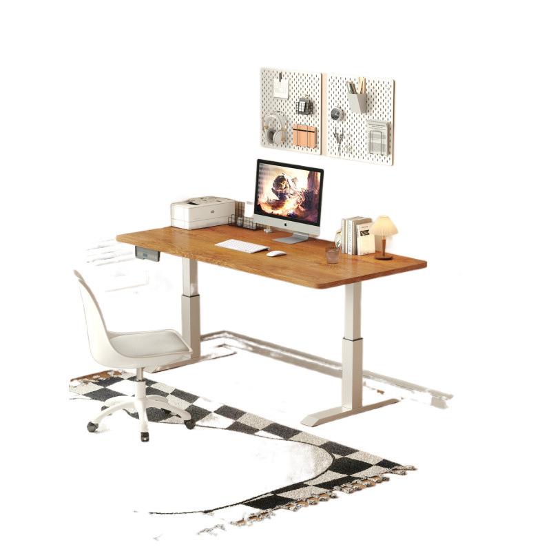 实木升电动升降站立式升电桌脑桌简约家用办公可无品牌/降书桌智 - 图3