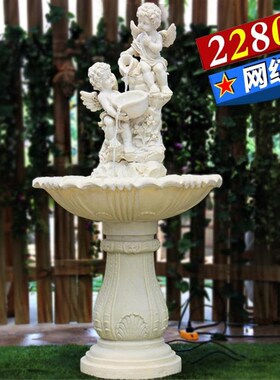 大型欧式流水喷泉客厅雕塑户外假山鱼池庭院水景花园装饰落地摆件