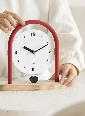 wooom卧室台钟饰品桌面摆装件客厅关电视柜创意z座TYOS170钟玄摆