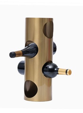 现代轻奢高档简约红酒架收纳摆件软装样板L间吧台餐桌厨房装饰摆