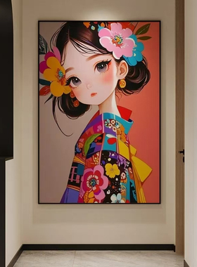 新中式玄关装饰画国潮人物挂画