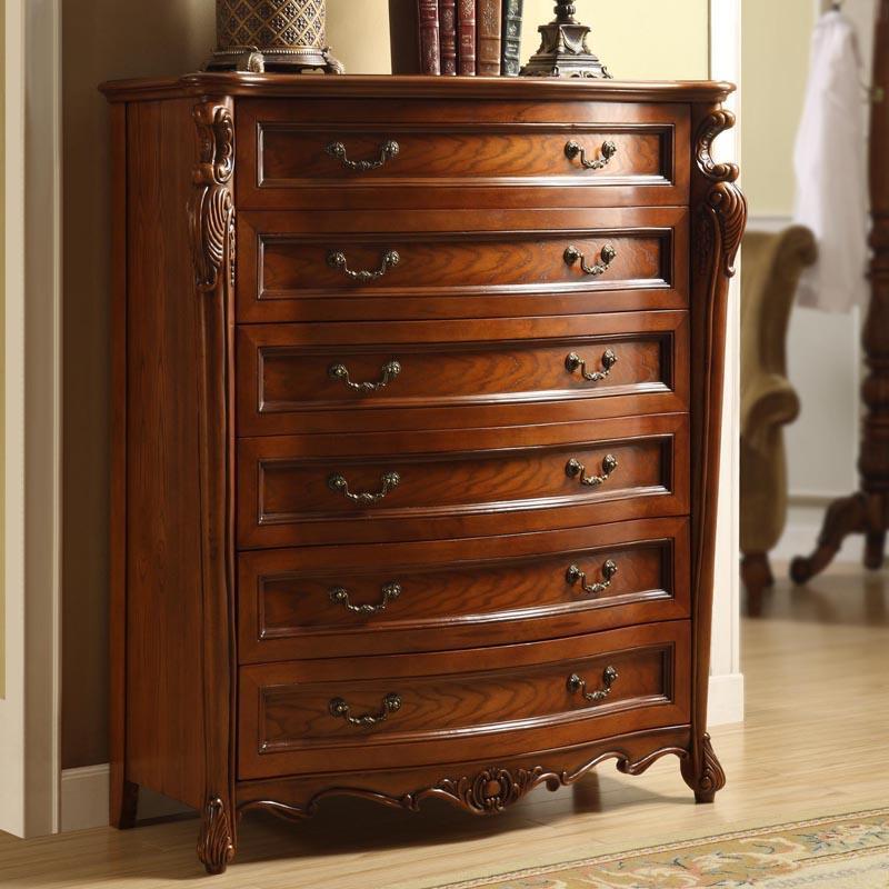 美式实木六斗柜欧式卧室储物收纳柜抽屉柜子客厅简约大容量五斗橱 - 图0