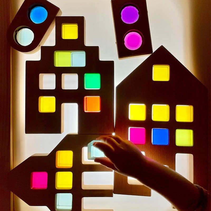 亚克力高透光立方体宝石积木儿童益智感官彩虹方块幼儿园玩具2岁+,淘宝优惠券,粉丝福利购,淘宝优惠卷