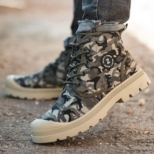 劳保鞋防刺男砸透气工作夏季安全穿防臭钢包头工地老轻便高帮防滑 - 图1