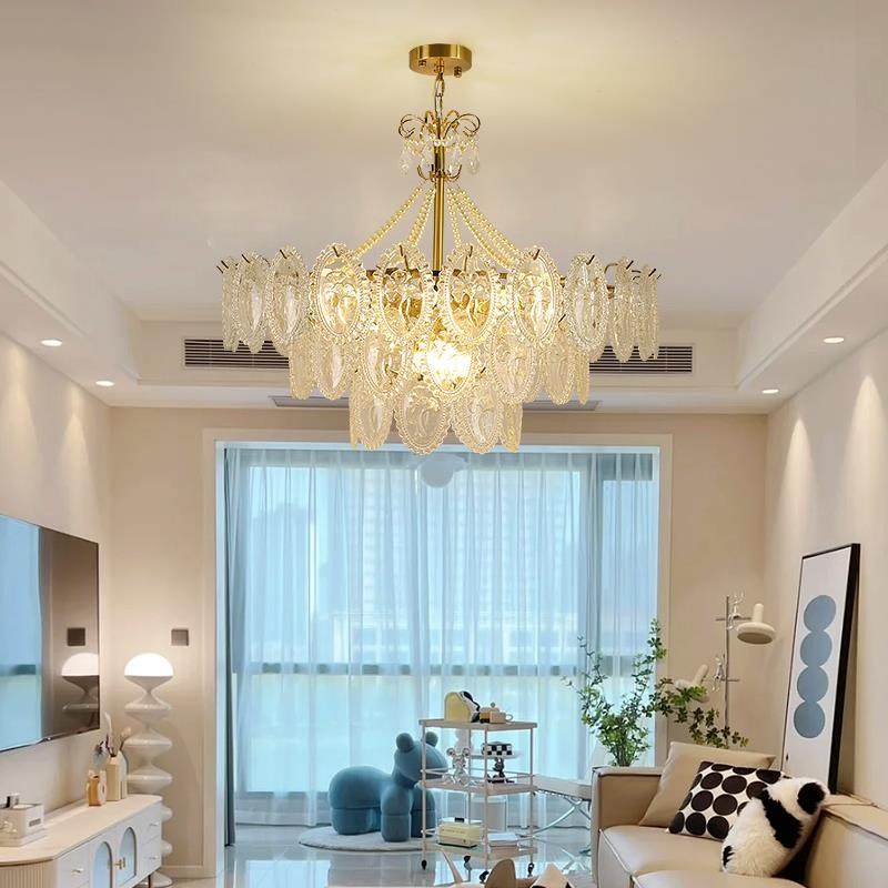 法式灯轻客厅灯奶油大风复5古温吊馨珍珠卧室灯水奢晶玻璃护眼厅,淘宝优惠券,粉丝福利购,淘宝优惠卷