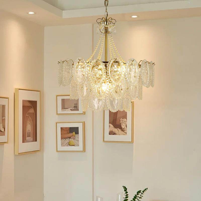 法式灯轻客厅灯奶油大风复5古温吊馨珍珠卧室灯水奢晶玻璃护眼厅,淘宝优惠券,粉丝福利购,淘宝优惠卷