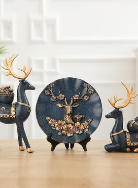 关新财福鹿摆C0127件客厅款酒柜装饰品创意家居办公室博古玄架工