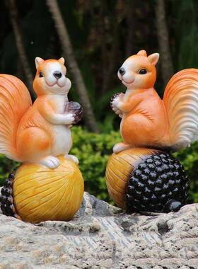 仿真动物花园模型小松鼠璃钢DPC雕塑饰假松鼠挂饰院造景景庭观装