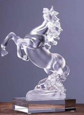 琉璃马摆件马到i成功工艺品家居玄关客厅书房办公室装饰品公司开