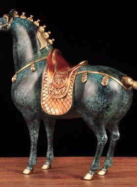 马到成功招财铜马彩铜将军马摆件生肖马家居客厅玄V关办公室装饰