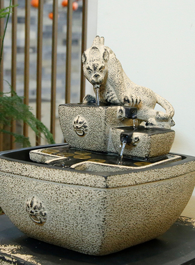 招财循环流水摆件开业礼物茶室礼品公司办公室前台吸水兽装饰