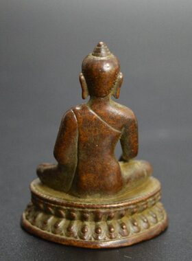 黄铜供奉工艺品袖茶宠便携迷你珍铜摆件释迦摩尼如来器佛仿古古玩