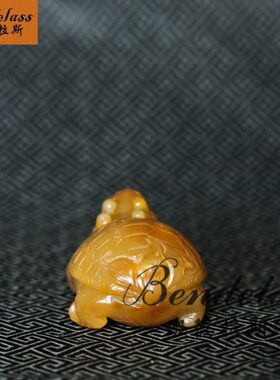 小摆件玉石班德拉斯龙龟男士把件创意礼物刻把玩件手把件石雕玛瑙