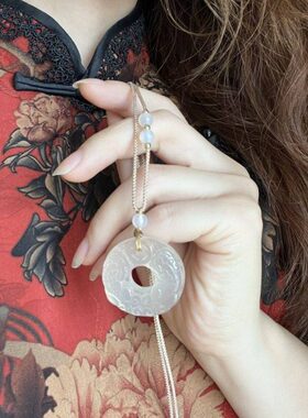 玉白髓挂件天然玛瑙招财貔貅钱貔貅双金款平安扣吊坠白冰种男女玉