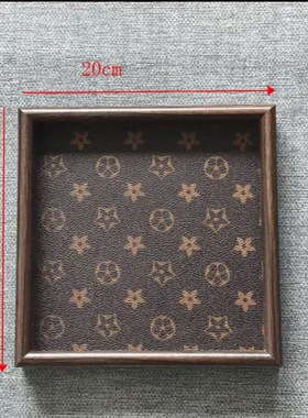 高档胡桃木色正方形轻奢首饰收纳酒杯茶水文玩茶托 托W盘整套两个