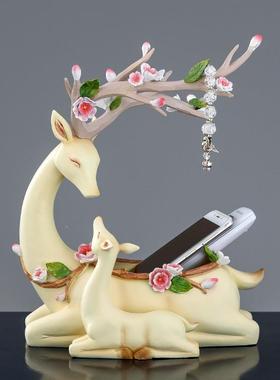 厂茶家创意母子鹿抽纸盒EKD3807-美式纸巾盒面几收纳盒客厅桌餐桌