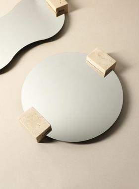 现代金简约意洞石属镜托盘别墅客厅茶几餐桌FC-W2500高创面级感收