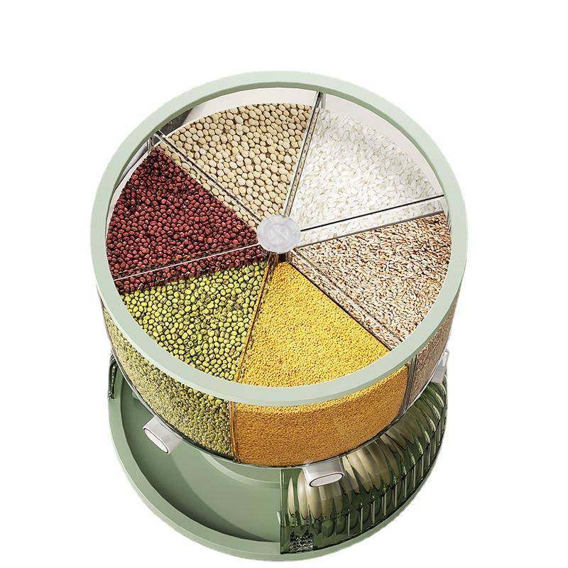 盒五谷杂收ZEC纳旋转格米桶双层鸡蛋收纳盒家用分密封大容量杂粮,淘宝优惠券,粉丝福利购,淘宝优惠卷