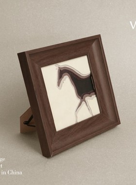 梵其【逸马】法式中古风实木装饰画桌面相框摆件客厅卧室艺术壁画