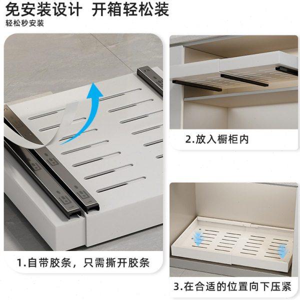 【】厨房抽拉式置物架分隔免安装调味料抽屉拉篮橱柜内置,淘宝优惠券,粉丝福利购,淘宝优惠卷