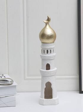 跨境中东纳风格件城堡房子收脂桌面装饰品手工雕像树摆工XJ1125艺