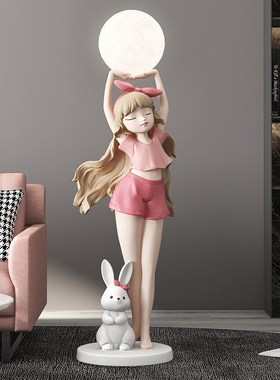 爆款女孩客厅落地摆件家居饰品z电视柜旁边软装玄关卧室灯乔迁新