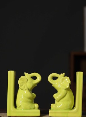 陶瓷动物书托,书架,书夹,书夹,固定书桌,动物饰品,新R的中国风创