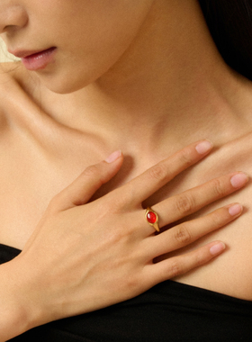 女性复古简约小众设计水滴戒指